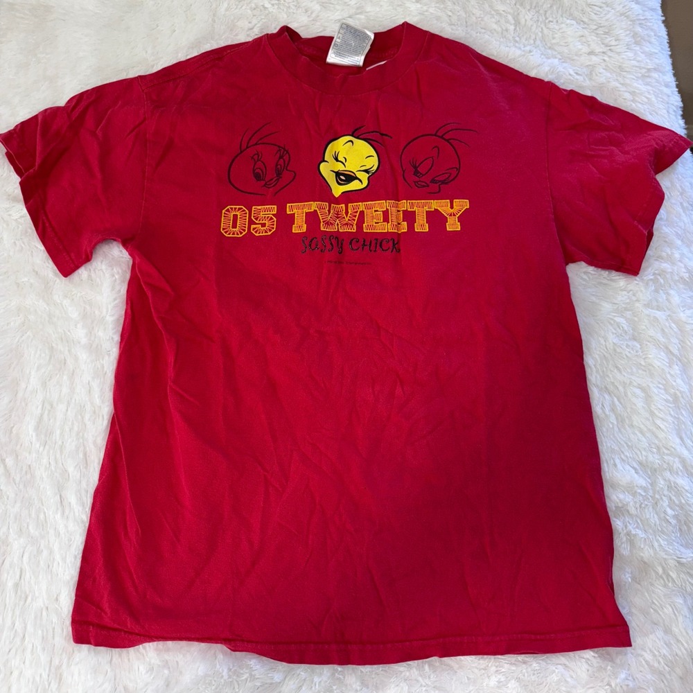 Vintage Looney Tunes Tweety Bird 05‎ Sassy Chick Red Graphic T Shirt Men's